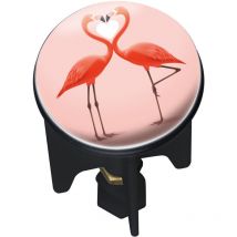 Bouchon d'évier Pluggy , Bonde de lavabo, Flamingo love, Laiton, ø 3,9 x 6,5 cm, Rose - Wenko
