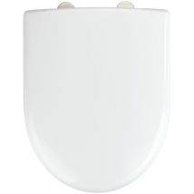 Wenko - Abattant wc avec frein de chute Fixation inox facile, Antibactérien, Idéal usage fréquent (magasin, cabinet médical...), Anti rayures, Duro