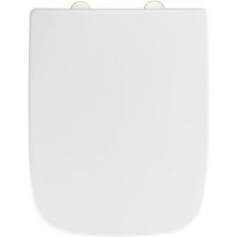 Abattant WC Exclusive N8 WENKO, Frein de chute, Clipsable pour entretien et installation facile, Duroplastique antibactérien, 37 x 46,5 cm, Blanc