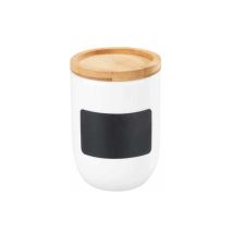 Barattolo per condimenti Waia, in ceramica con coperchio in bambù e guarnizione in silicone per una conservazione ermetica, etichettatura