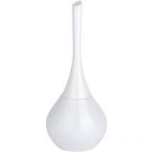 Brosse wc Flakon Wenko Porte brosse fermé, Tête de brosse remplaçable à fibres résistantes et flexibles, Céramique et plastique, 17 x 42,5 cm, Blanc