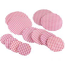 Couvre Plat Vichy Classique, lot de 12 charlottes de cuisine, couvercle tissu réutilisable pour protéger les plats entamés, Polyéthylène, 5 tailles