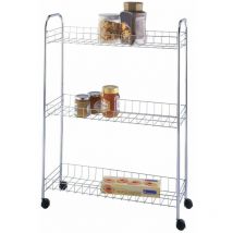 Etagère à roulettes gain de place - Acier chromé