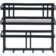 Etagère Cuisine multifonction Gala Wenko Etagère métal noir avec distributeur sopalin mural et crochets suspension ustensiles de cuisine, Métal,
