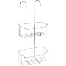 Etagère de douche à suspendre au thermostat Milo Wenko Accessoires sdb, 2 paniers de douche profonds à suspendre, Acier inox, 25x55x14 cm, Argent