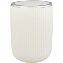 Poubelle de Salle de bain Wenko Modèle Agropoli, poubelle wc, poubelle de salle de bain avec couvercle basculant, sans bpa, 2L, blanc crème, s,