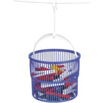 Wäscheklammer-Korb mit 30 Klammern Kunststoff 9cm Ø19cm blau
