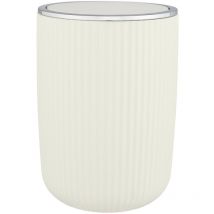 Poubelle de Salle de bain Wenko Modèle Agropoli, poubelle wc, poubelle de salle de bain avec couvercle basculant, sans bpa, 5,5L, blanc crème, l,