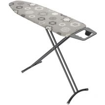Table à repasser Classic Black Wenko Housse en coton perméable à la vapeur, Mousse extra-épaisse de 8 mm, Métal, Surface de repassage 120 x 38 cm,