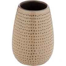 Porte brosse à dents gamme Bellante Wenko Gobelet de salle de bain en céramique coloris sable Diam 8cm x H12cm