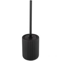 Brosse wc en céramique Belluno Wenko Tête de brosse remplaçable, Fibres de brosse résistantes et flexibles, Céramique et plastique, 17 x 42,5 cm, Noir