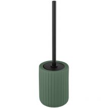 Wenko - Porte brosse wc Belluno, Brosse wc noire, céramique 'soft touch', ø 11,5x42 cm, Vert