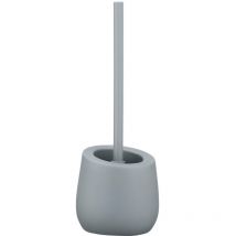 Porte Brosse wc céramique Badi, Brosse wc silicone noire avec tête de brosse wc en silicone ø de 7,5 cm, anti-adhésive, Céramique, ø 13,5 x 38 cm,