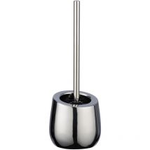 Porte Brosse wc céramique Badi, Brosse wc silicone noire avec tête de brosse wc en silicone ø de 7,5 cm, anti-adhésive, Céramique, ø 13,5 x 38 cm,