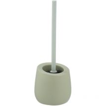 Porte Brosse wc céramique Badi, Brosse wc silicone noire avec tête de brosse wc en silicone ø de 7,5 cm, anti-adhésive, Céramique, ø 13,5 x 38 cm,