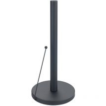 Porte-rouleau Clayton, porte-rouleau à pied Black Outdoor pour tous les rouleaux essuie-tout standards, fabriqué en métal thermolaqué, dimensions de