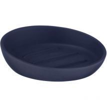 Porte-savon Badi bleu, idéal pour le gel douche sans emballage ou du shampooing solide, en céramique de haute qualité, surface mate, coupelle à savon