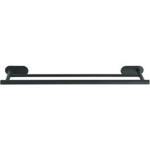 Porte Serviette Salle de bain mural Duo Orea Black, 2 barres porte serviette fixation sans perçage Turbo-Loc , adhésif extra fort, charge jusqu'à