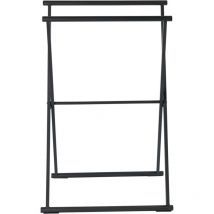 Porte-serviettes salle de bain sur pied Lava, Porte Serviette pliable, acier verni , 53,5x80,5x35 cm, noir mat - Wenko
