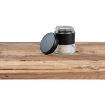 Pot de conservation en verre Boga, contenance 400 ml, boîte Black Outdoor Kitchen avec couvercle en plastique à visser en acier inoxydable et verre,