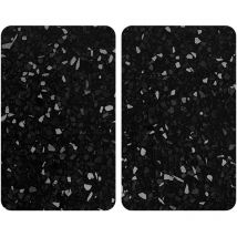 Protection plaque de cuisson 'Terrazzo' en verre trempé Wenko Pour toute plaques, Couvre plaque de cuisson, planche à découper, Lot de 2, 52x30cm,
