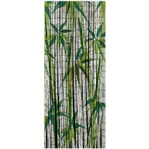 Rideau de porte motif "Plantes de bambou" WENKO, Fabriqué à la main, Rideau anti-mouches, Protection anti insectes, Brise vue, Echeveaux de bambou,