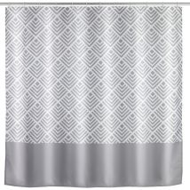 WENKO Rideau de douche antimoisissure Echo, rideau de douche original, lavable en machine et waterproof, 12 anneaux rideau de douche en plastique