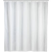 Rideau de douche blanc Uni, rideau de douche 240x180 cm, lavable en machine et waterproof, 16 anneaux rideau de douche en plastique blanc inclus,