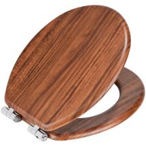Wenko - Sedile wc Chestnut Marrone, realizzato in mdf certificato fsc , Marrone, mdf marrone, pressofusione di zinco argento lucido