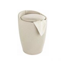 Sgabello portabiancheria Candy beige look tipo lino WENKO