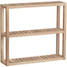 Etagère murale bois 3 plateaux Acina Wenko Etagère étroite pour la salle de bain, salon ou cuisine, fixation murale ou à poser, Bois Acacia certifié