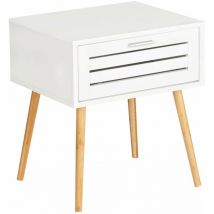 Wenko - Mini commode, table auxiliaire avec tiroir finja, bambou