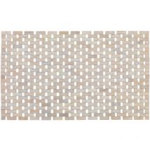 Wenko - Tapis de bain Bamboo, Tapis Salle de bain antidérapant, Bambou, 50x80 cm, blanc
