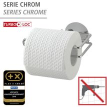 Turbo-Loc Toilettenpapierrollenhalter, Befestigen ohne bohren, Silber glänzend, Stahl chrom - silber glänzend - Wenko