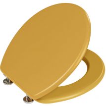 Wenko - WC-Sitz Prima in matten Senfgelb aus mdf - Gelb, Befestigung: Silber matt