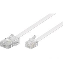 Goobay 10m RJ-11/RJ-45 Cable Blanco - Adaptador para cable (RJ-11, RJ-45, Macho/Macho, 10 m, Blanco)