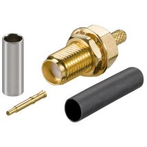 Wentronic - Goobay 51696 rp-sma Negro, Oro, Plata - Conector (Negro, Oro, Plata)