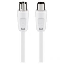 Wentronic - Goobay 50718 - Cable coaxial (iec, iec, 2,5 m, Macho/Hembra, Blanco, 75 ω)