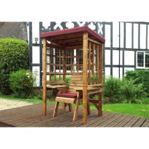 Charles Taylor - Wentworth Single Arbour - W120 x D92 x H194 - Fully Assembled - Burgundy