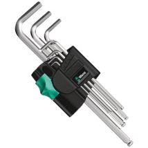 Wera - 022720 9 Piece Stainless Steel Ball Ended Hexagon Allen Key Set 1.5-10mm