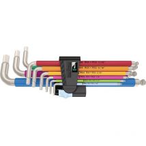 3950/9 Hex-Plus Multicolour Imperial Stainless 1 6 pans intérieurs Jeu de clés mâles coudées 5/64 pouces, 3/32 pou - Wera