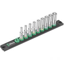 Set de 9 douilles longues Zyklop 1/4' Wera Nuss-Magnetleiste a Deep 1