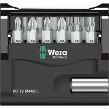 Bit-Check 12 Metal 1 Bitsatz ph/pzd/tx inkl. Universalhalter 1/4' 12-teilig - Wera