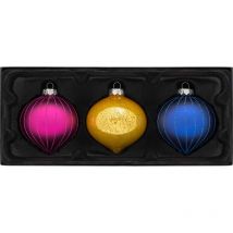 Palle di Cipolla in Vetro per Albero di Natale, Multicolore, 11 cm, 3 unità - Werchristmas