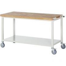 RAU - Fahrbare Werkbank mit Stahlblech-Ablageboden BxTxH 1500x700x880mm