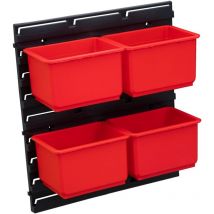 Qbrick System Container Set Nr. 1 Werkstattwand 39 x 35 cm mit 4 Behältern für System ONE und System TWO Koffer