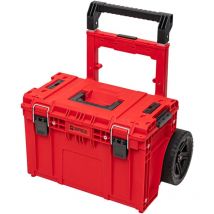 Qbrick System - prime Cart red ultra hd Custom stapelbar 590 x 425 x 660 mm 37 l IP66 100 kg belastbar mit Doppelteleskopstiel aus Aluminium