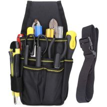 Jusch - Werkzeugtasche zur Aufbewahrung von Bastelarbeiten, Gürteltasche aus schwarzem Oxford-Stoff