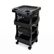 Curly Werkzeugwagen für Friseure und Kosmetikerinnen – 5 Schiebetabletts – Robuste Kunststoffstruktur – Silikonräder – 40,5 x 44,5 x 80 cm