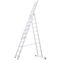 Werner Mehrzweckleiter 3x11 Sprossen – 6,80 m – 5,65 m – 7,65 m – 20,1 kg – bis 150 kg – 478 mm
